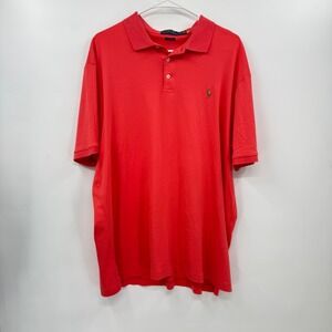 Polo Ralph Lauren Classic Fit Coral‎ Red Polo Shirt Mens XL Short Sleeve